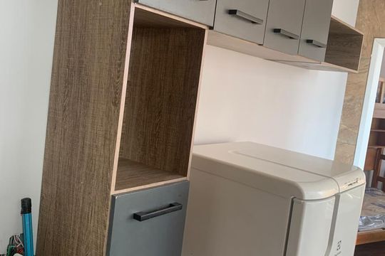 Cozinha de apartamento à venda com 1 quarto, 33m² em Centro Histórico de São Paulo, São Paulo