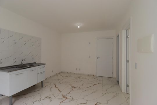 Sala / Cozinha de apartamento à venda com 1 quarto, 33m² em Parque das Nações, Santo André