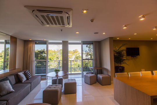 Área comum - Salão de festas de apartamento à venda com 2 quartos, 58m² em Centro de Apoio I (alphaville), Santana de Parnaíba