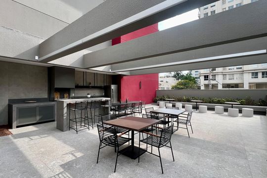 Área comum - Churrasqueira de kitnet/studio à venda com 1 quarto, 24m² em Pinheiros, São Paulo