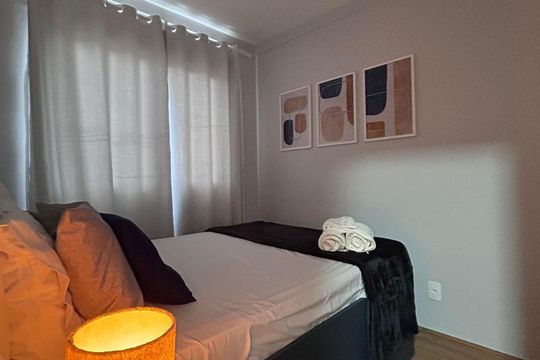 Quarto Suíte de apartamento para alugar com 1 quarto, 28m² em Jardim Caravelas, São Paulo