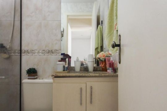 Banheiro da Suíte de apartamento à venda com 2 quartos, 60m² em Castelo, Belo Horizonte
