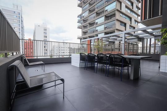 Área comum de kitnet/studio para alugar com 1 quarto, 23m² em Cerqueira César, São Paulo