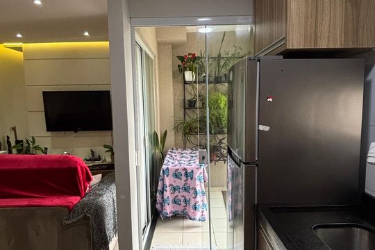 Cozinha de apartamento para alugar com 2 quartos, 52m² em Vila Assunção, Santo André