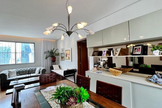 sala  de apartamento à venda com 4 quartos, 120m² em Santo Agostinho, Belo Horizonte