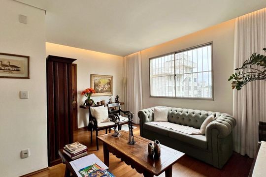 sala  de apartamento à venda com 4 quartos, 120m² em Santo Agostinho, Belo Horizonte