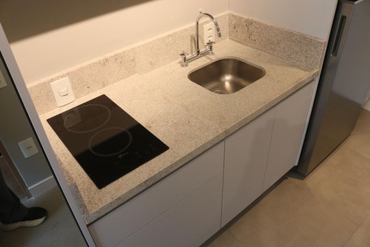Cozinha de kitnet/studio à venda com 1 quarto, 26m² em Perdizes, São Paulo