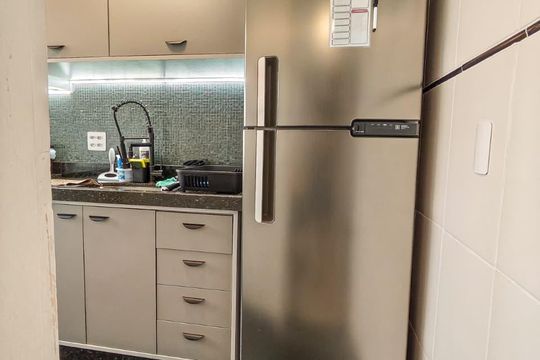 Cozinha de apartamento à venda com 2 quartos, 91m² em Parque Sao Vicente, Santo André