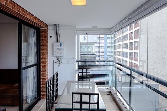 Varanda da Sala de kitnet/studio à venda com 1 quarto, 34m² em Vila Mariana, São Paulo