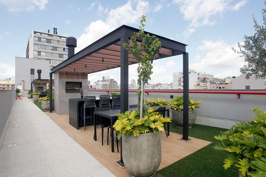 Área Comum - Churrasqueiras de apartamento à venda com 2 quartos, 55m² em Farroupilha, Porto Alegre