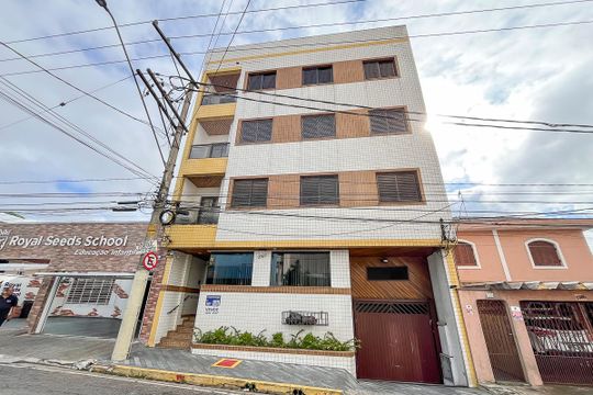 Fachada + plaquinha de apartamento à venda com 2 quartos, 74m² em Santa Paula, São Caetano do Sul