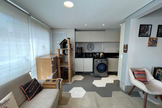 Varanda da Sala de apartamento à venda com 2 quartos, 87m² em Jaguaré, São Paulo