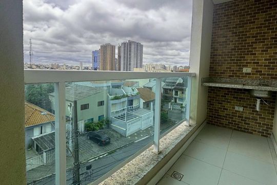 Varanda da Sala ( área de serviço)  de apartamento à venda com 2 quartos, 48m² em Jardim Copacabana, São Bernardo do Campo