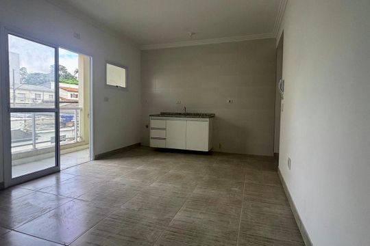 Sala/cozinha  de apartamento à venda com 2 quartos, 48m² em Jardim Copacabana, São Bernardo do Campo