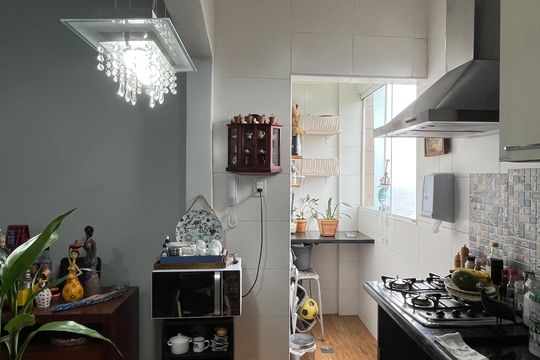 Cozinha e Área de Serviço de apartamento para alugar com 1 quarto, 40m² em Embaré, Santos