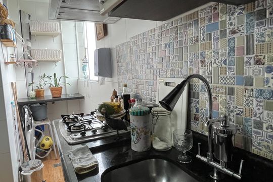 Cozinha e Área de Serviço de apartamento para alugar com 1 quarto, 40m² em Embaré, Santos