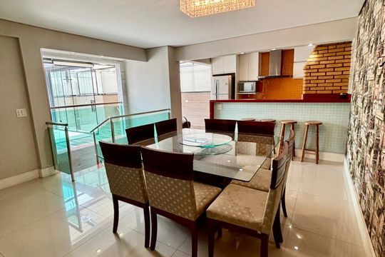 Sala de jantar de apartamento à venda com 4 quartos, 253m² em Chácara Agrindus, Taboão da Serra