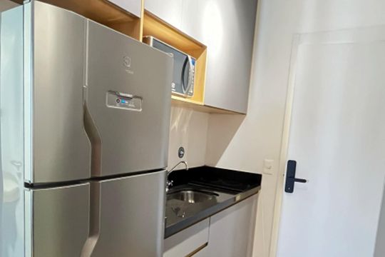 Cozinha de kitnet/studio à venda com 1 quarto, 26m² em Vila Clementino, São Paulo