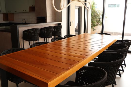 Sala de Jantar de casa de condomínio para alugar com 3 quartos, 181m² em Alphaville Araguaia, Goiânia