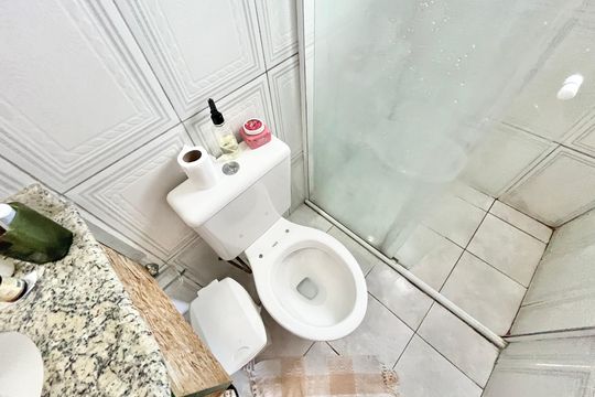 Banheiro da Suíte de apartamento à venda com 3 quartos, 76m² em Jardim Santa Ines, São Paulo