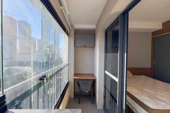 Sacada de kitnet/studio para alugar com 1 quarto, 25m² em Vila Cordeiro, São Paulo
