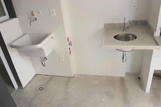 Lavanderia com espaço gourmet de apartamento à venda com 1 quarto, 40m² em Picanço, Guarulhos
