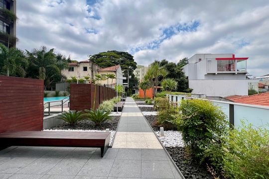 Área comum de kitnet/studio para alugar com 1 quarto, 33m² em Vila Madalena, São Paulo