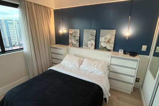 Quarto de apartamento à venda com 1 quarto, 28m² em Indianópolis, São Paulo