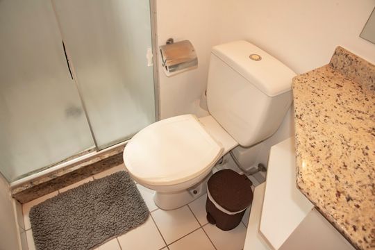 Banheiro da Suíte de apartamento à venda com 1 quarto, 49m² em Vila Clementino, São Paulo