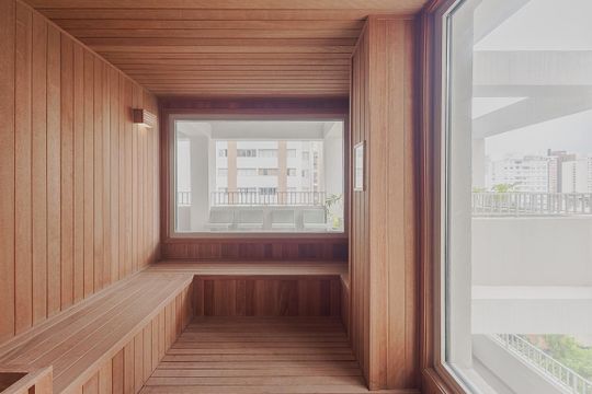 Saúna de apartamento para alugar com 1 quarto, 26m² em Pinheiros, São Paulo