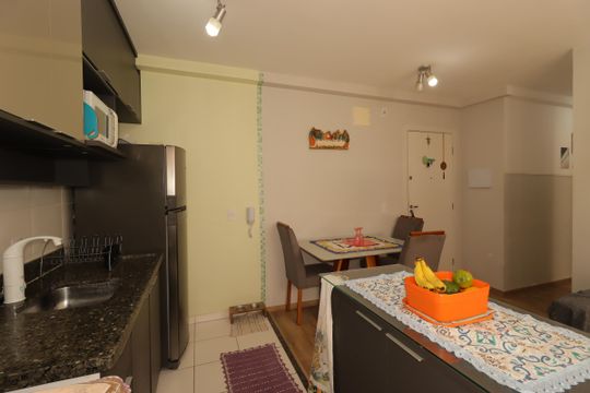 Cozinha de apartamento à venda com 2 quartos, 39m² em Santa Maria, Santo André