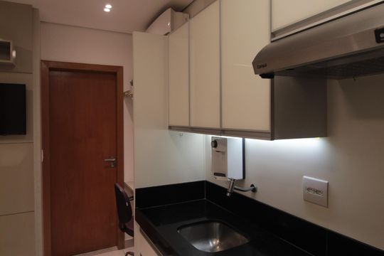 Cozinha de kitnet/studio à venda com 1 quarto, 32m² em Santa Rosa, Belo Horizonte