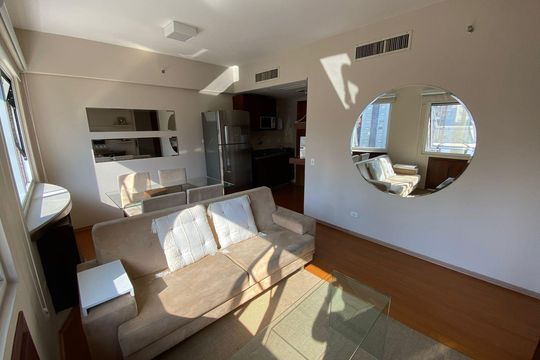 Sala de apartamento para alugar com 1 quarto, 39m² em Paraíso, São Paulo
