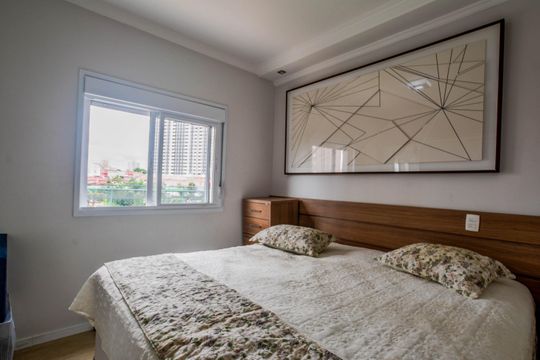 Quarto Suíte de apartamento à venda com 2 quartos, 67m² em Vila Homero Thon, Santo André