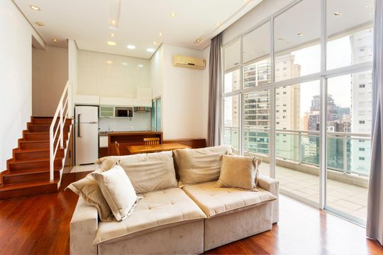 Sala de apartamento para alugar com 1 quarto, 112m² em Cerqueira César, São Paulo