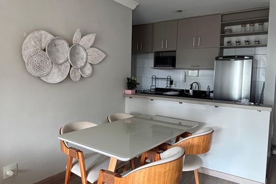 Sala/cozinha de apartamento à venda com 3 quartos, 73m² em Vila Andrade, São Paulo