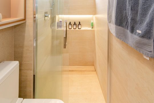 Banheiro suíte de apartamento à venda com 3 quartos, 109m² em Buritis, Belo Horizonte