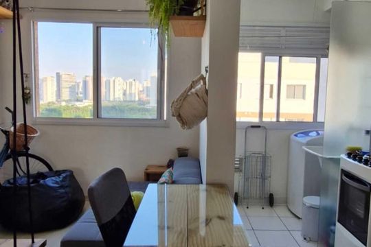 Sala/Cozinha de apartamento para alugar com 1 quarto, 41m² em Água Branca, São Paulo