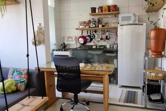 Sala/Cozinha de apartamento para alugar com 1 quarto, 41m² em Água Branca, São Paulo