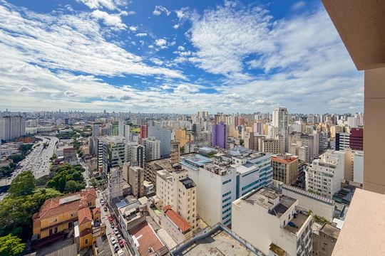 Vista da Varanda de apartamento à venda com 1 quarto, 28m² em Liberdade, São Paulo