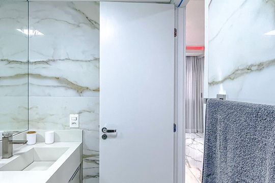 Banheiro de kitnet/studio à venda com 1 quarto, 28m² em Vila Matilde, São Paulo