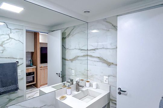 Banheiro de kitnet/studio à venda com 1 quarto, 28m² em Vila Matilde, São Paulo