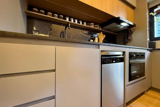 Cozinha de apartamento à venda com 2 quartos, 40m² em Campo Belo, São Paulo