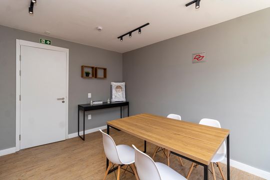 Área comum - Espaço Trabalho de kitnet/studio para alugar com 1 quarto, 17m² em Vila Nilo, São Paulo