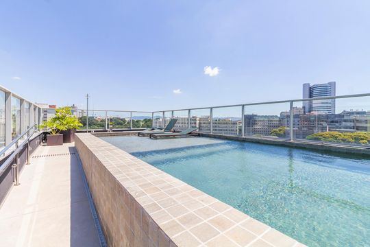 Área comum - Piscina de kitnet/studio à venda com 1 quarto, 48m² em Pinheiros, São Paulo