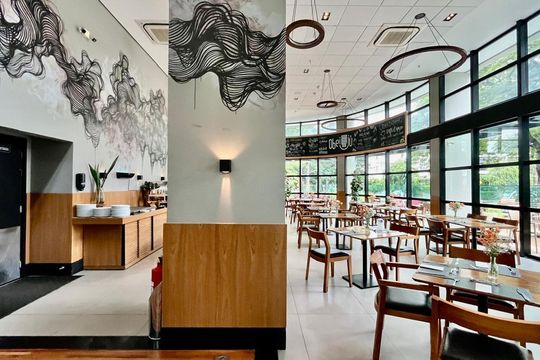 Área comum- Restaurante de apartamento para alugar com 1 quarto, 38m² em Cambuí, Campinas