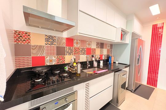 Cozinha de apartamento à venda com 3 quartos, 110m² em Parque do Colégio, Jundiaí