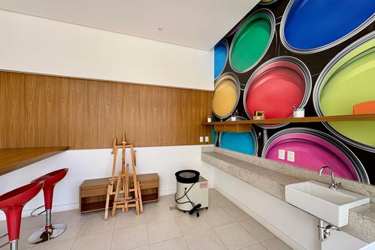 Área comum - Sala de artes de apartamento à venda com 3 quartos, 110m² em Parque do Colégio, Jundiaí