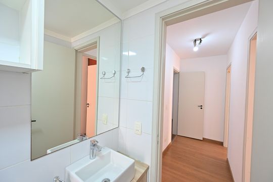 Banheiro Social de apartamento à venda com 3 quartos, 97m² em Vila Monte Alegre, São Paulo