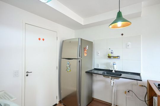 Cozinha de apartamento à venda com 1 quarto, 30m² em Paraíso do Morumbi, São Paulo